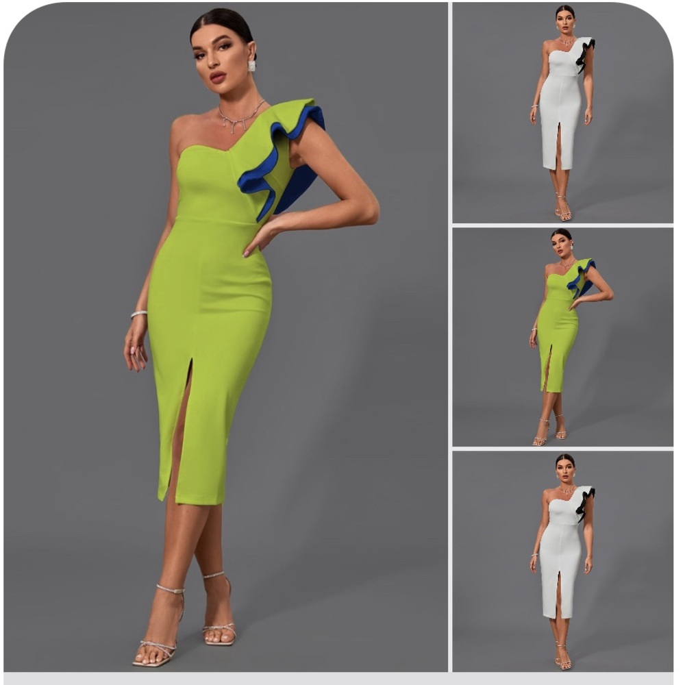 One shoulder midi dress
